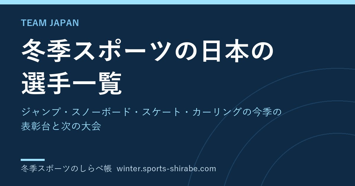 冬季スポーツの日本の選手一覧