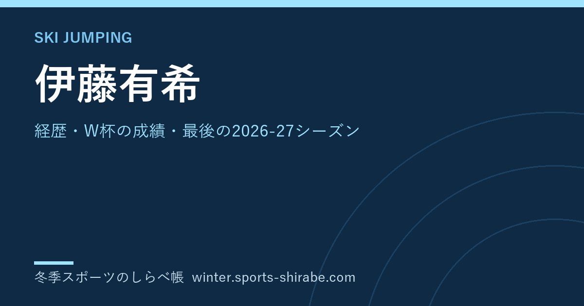 伊藤有希(いとう・ゆき)|経歴・W杯の成績・最後の2026-27シーズン